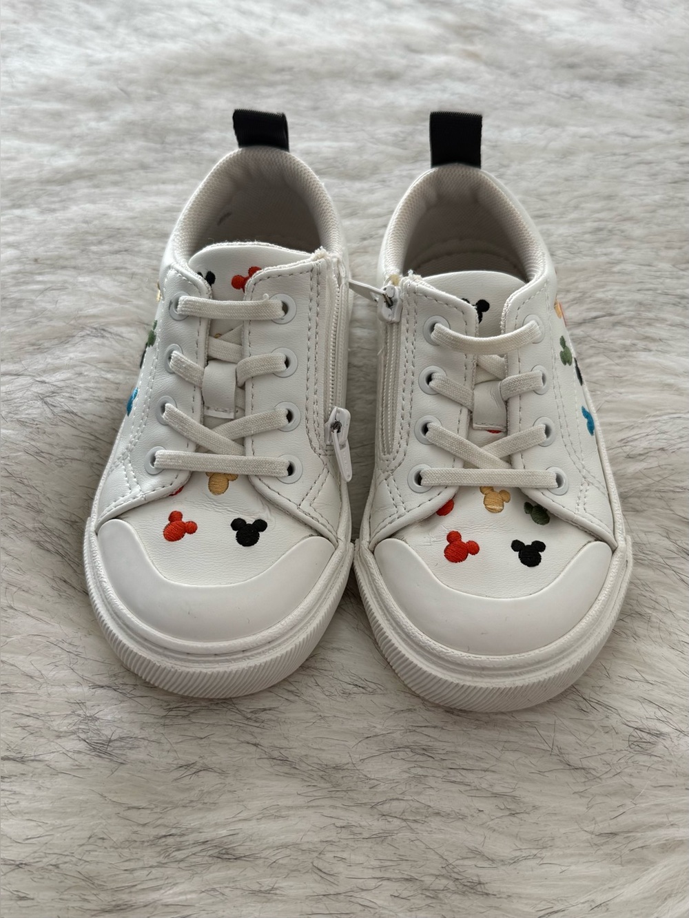Zara White Kids Sneakers with Multicolor Mickey Icons